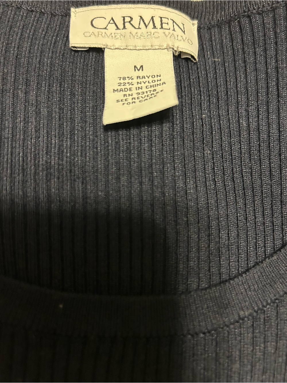 Blue Ribbed Short Sleeve - Picture 2 of 7